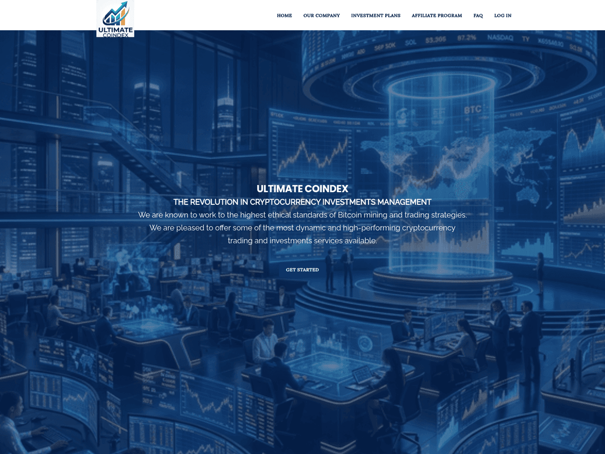Screenshot der Webseite Ultimatecoindex (ultimatecoindex.com)