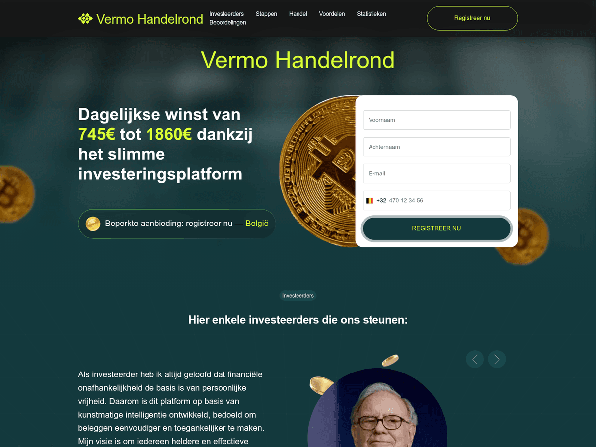 Screenshot der Webseite Vermohandelrond (vermohandelrond.com)
