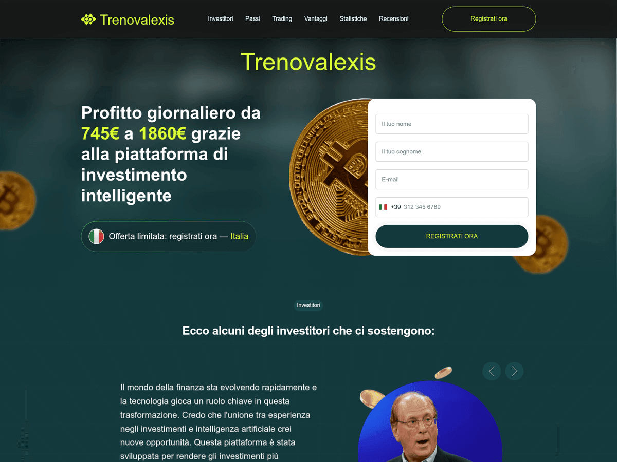 Screenshot der Webseite Trenovalexis It (trenovalexis-it.com)