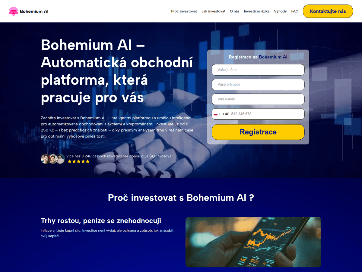 Screenshot der Webseite Bohemiumai (bohemiumai.com)