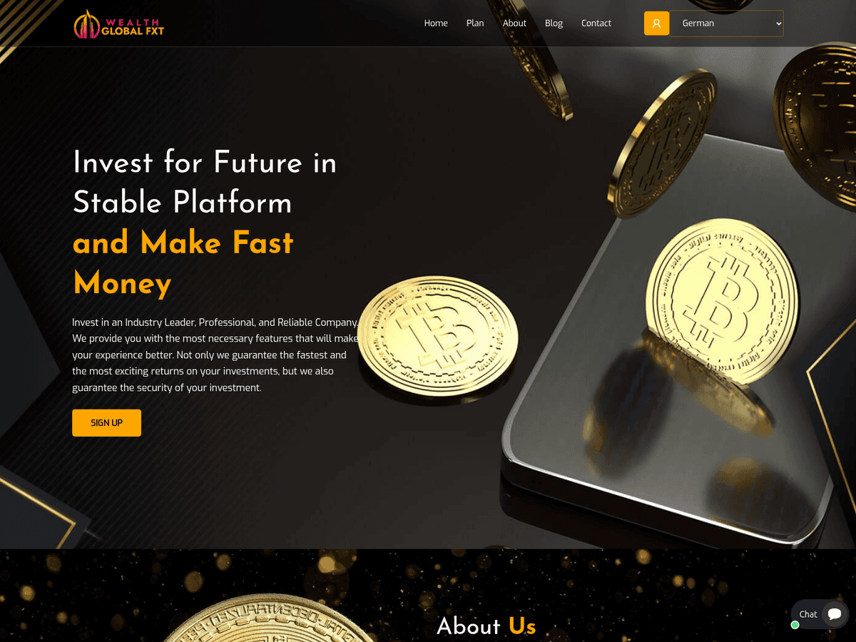 Screenshot der Webseite Wealthglobalfxt (wealthglobalfxt.com)