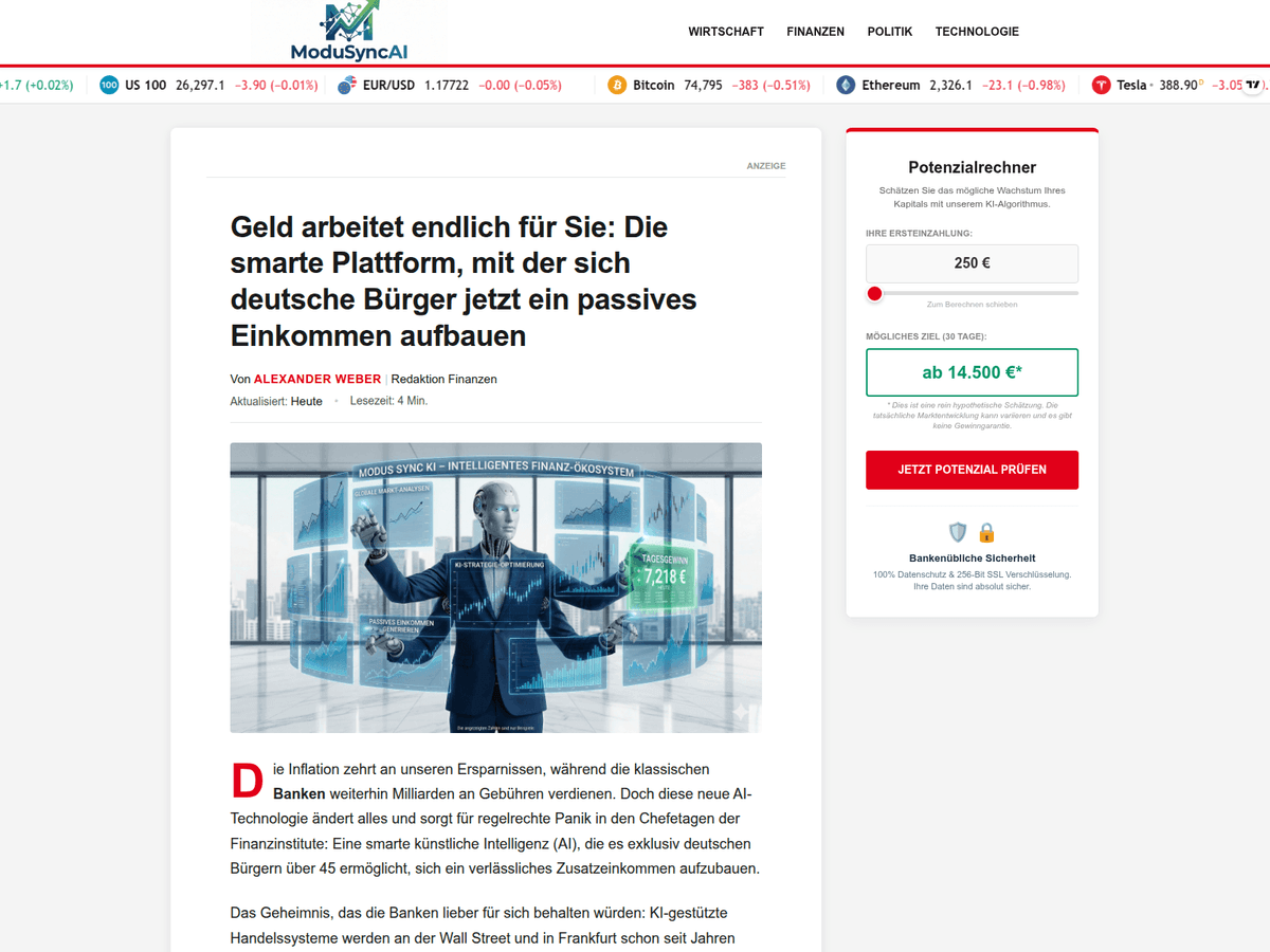 Screenshot der Webseite Modus Ki (modus-ki.de)