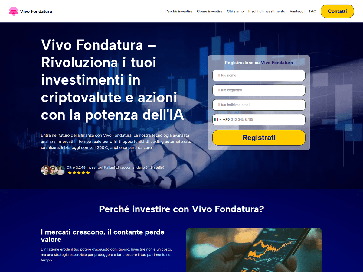 Screenshot der Webseite Vivofondatura It (vivofondatura-it.com)
