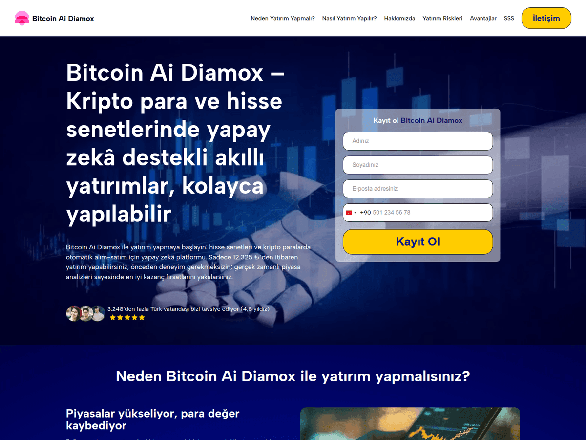 Screenshot der Webseite Bitcoinaidiamox (bitcoinaidiamox.com)