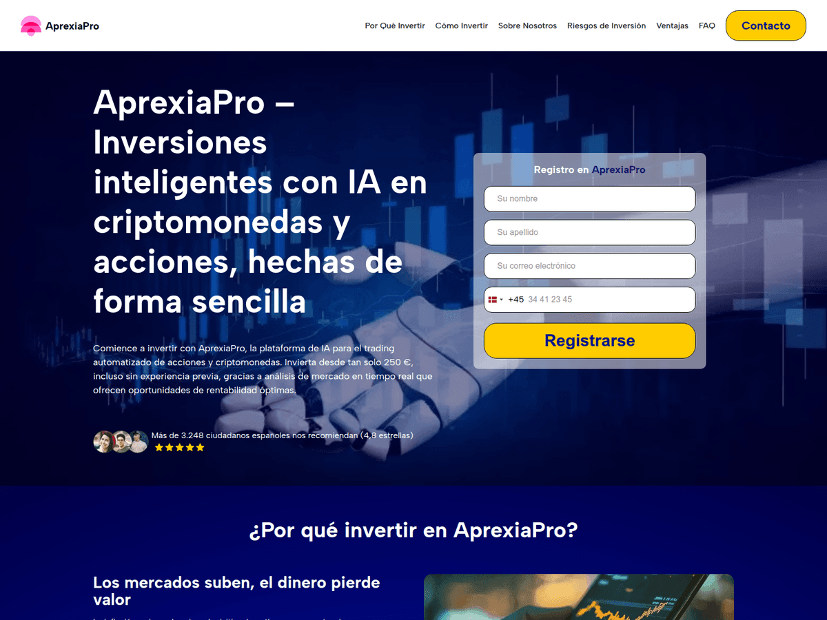 Screenshot der Webseite Aprexia Proia (aprexia-proia.com)