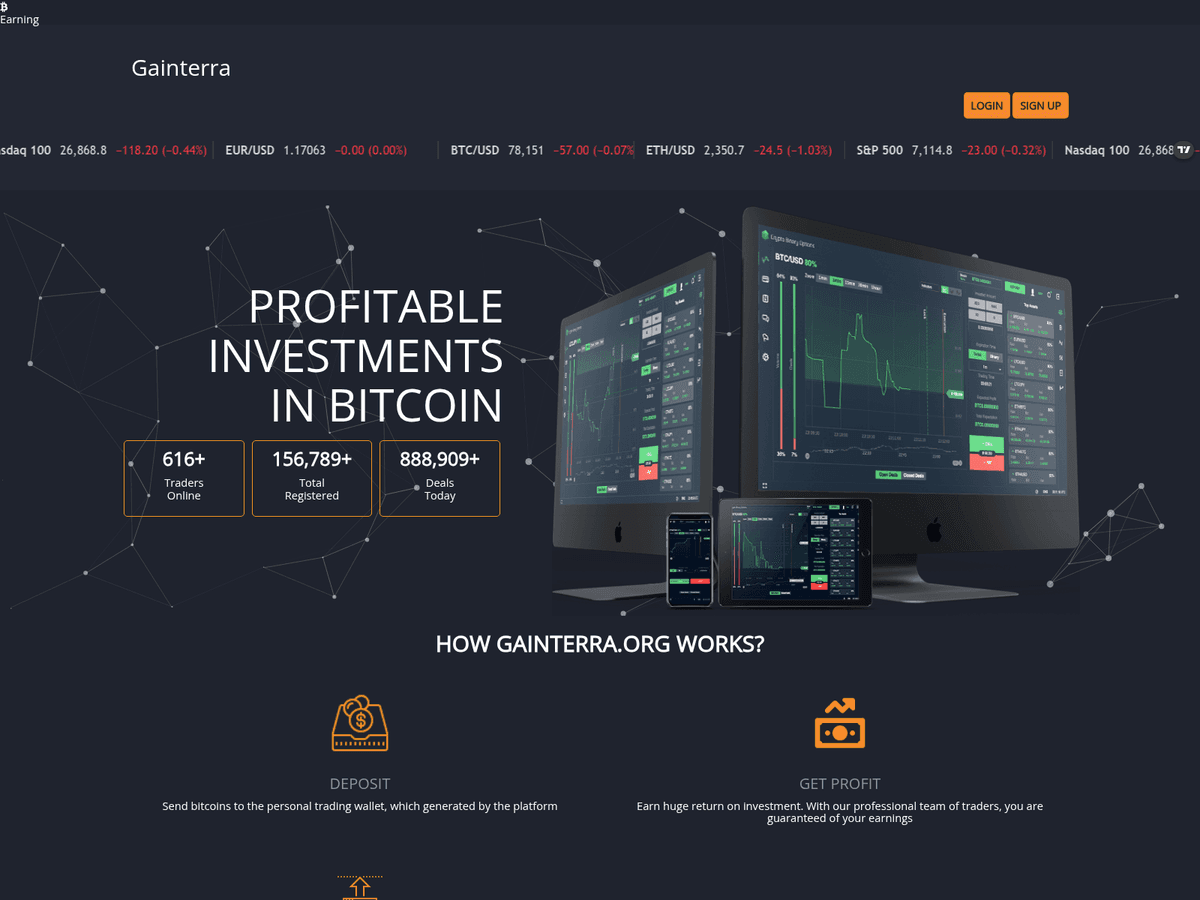 Screenshot der Webseite Gainterra (gainterra.org)