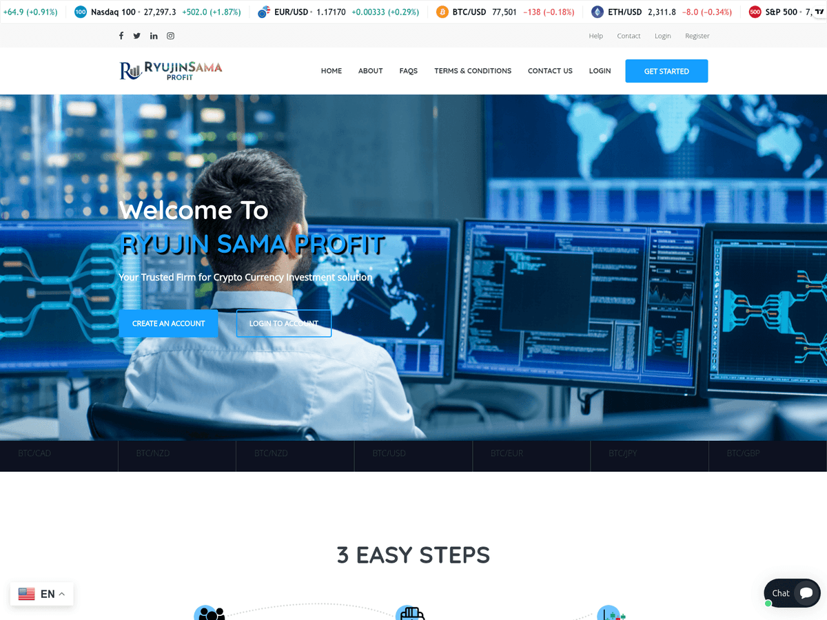 Screenshot der Webseite Ryujinsamaprofit (ryujinsamaprofit.com)