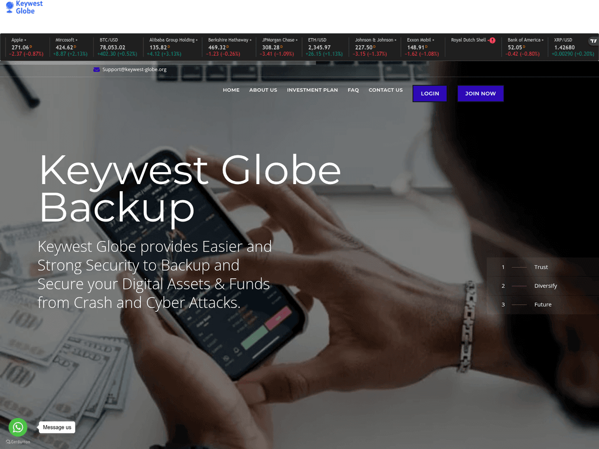 Screenshot der Webseite Keywest Globe (keywest-globe.org)