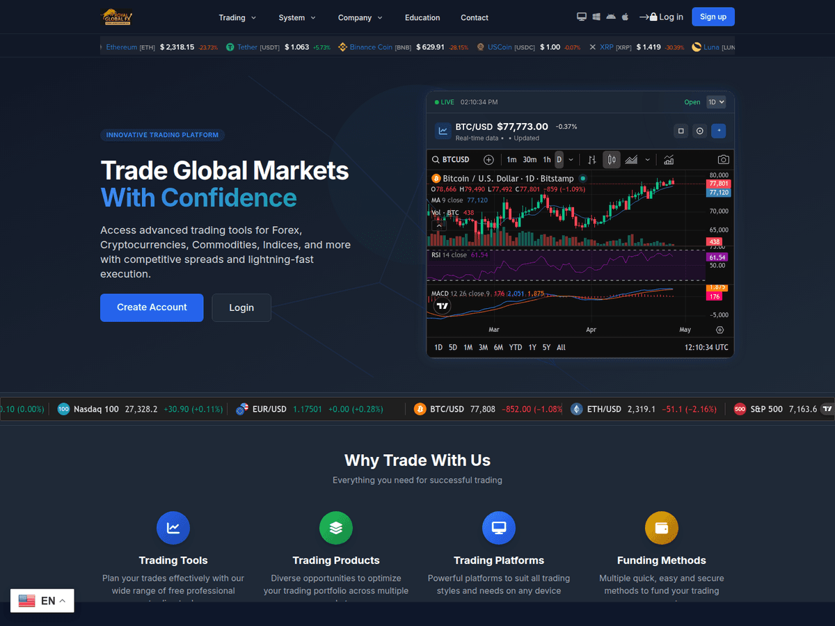 Screenshot der Webseite Royalgloblfx (royalgloblfx.com)
