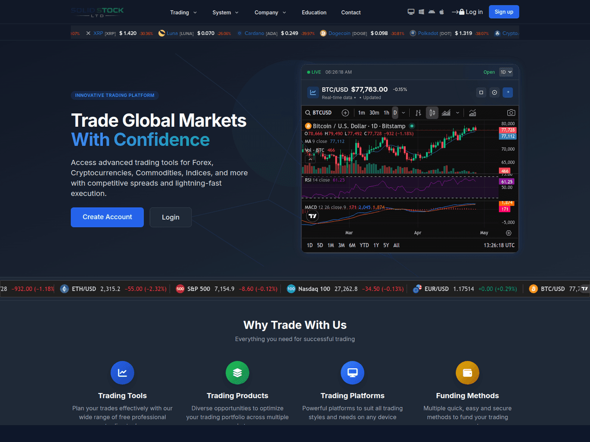 Screenshot der Webseite Solidstockltd (solidstockltd.com)