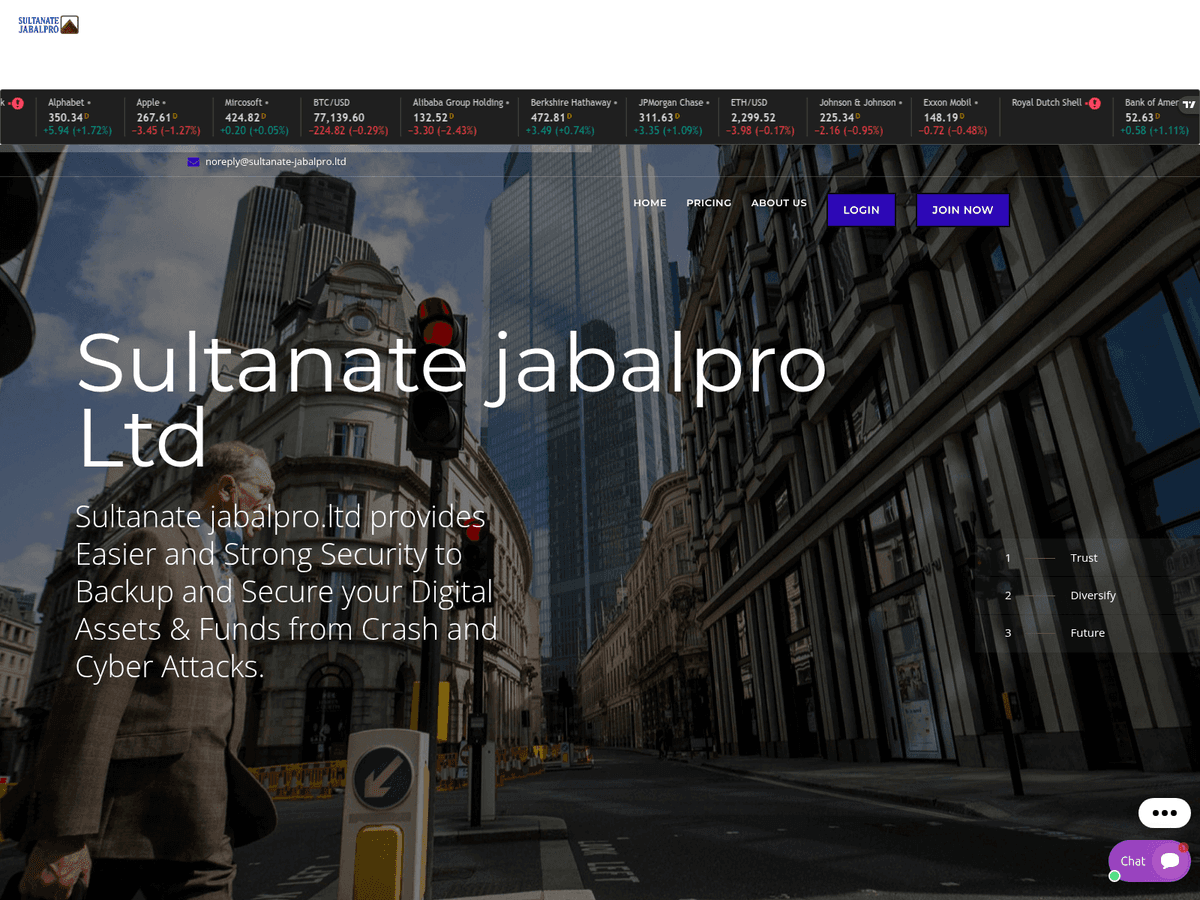 Screenshot der Webseite Sultanate Jabalpro (sultanate-jabalpro.ltd)