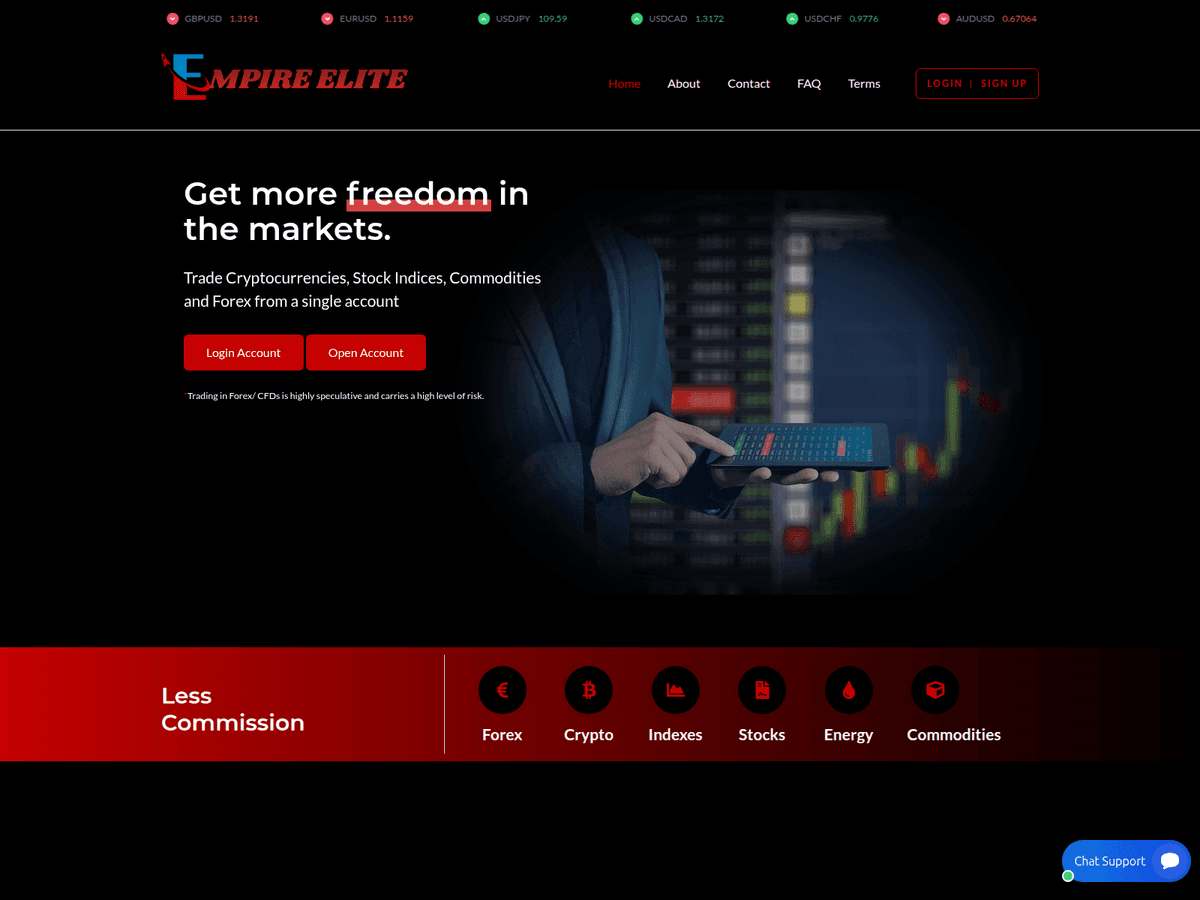Screenshot der Webseite Empire Elite (empire-elite.ltd)