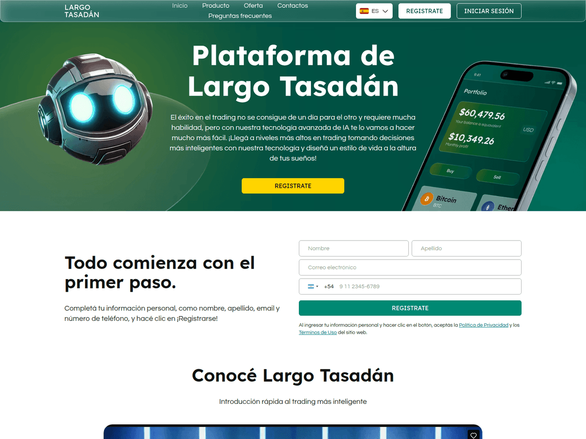Screenshot der Webseite Largo Tasadan (largo-tasadan.com)