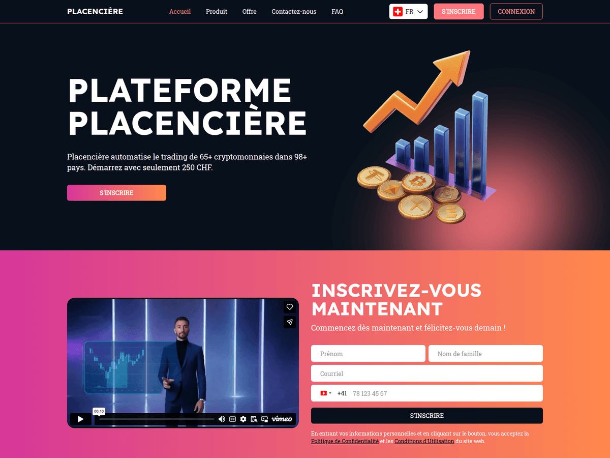 Screenshot der Webseite Placenciere (placenciere.com)