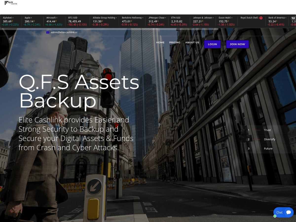 Screenshot der Webseite Elite Cashlink (elite-cashlink.cc)