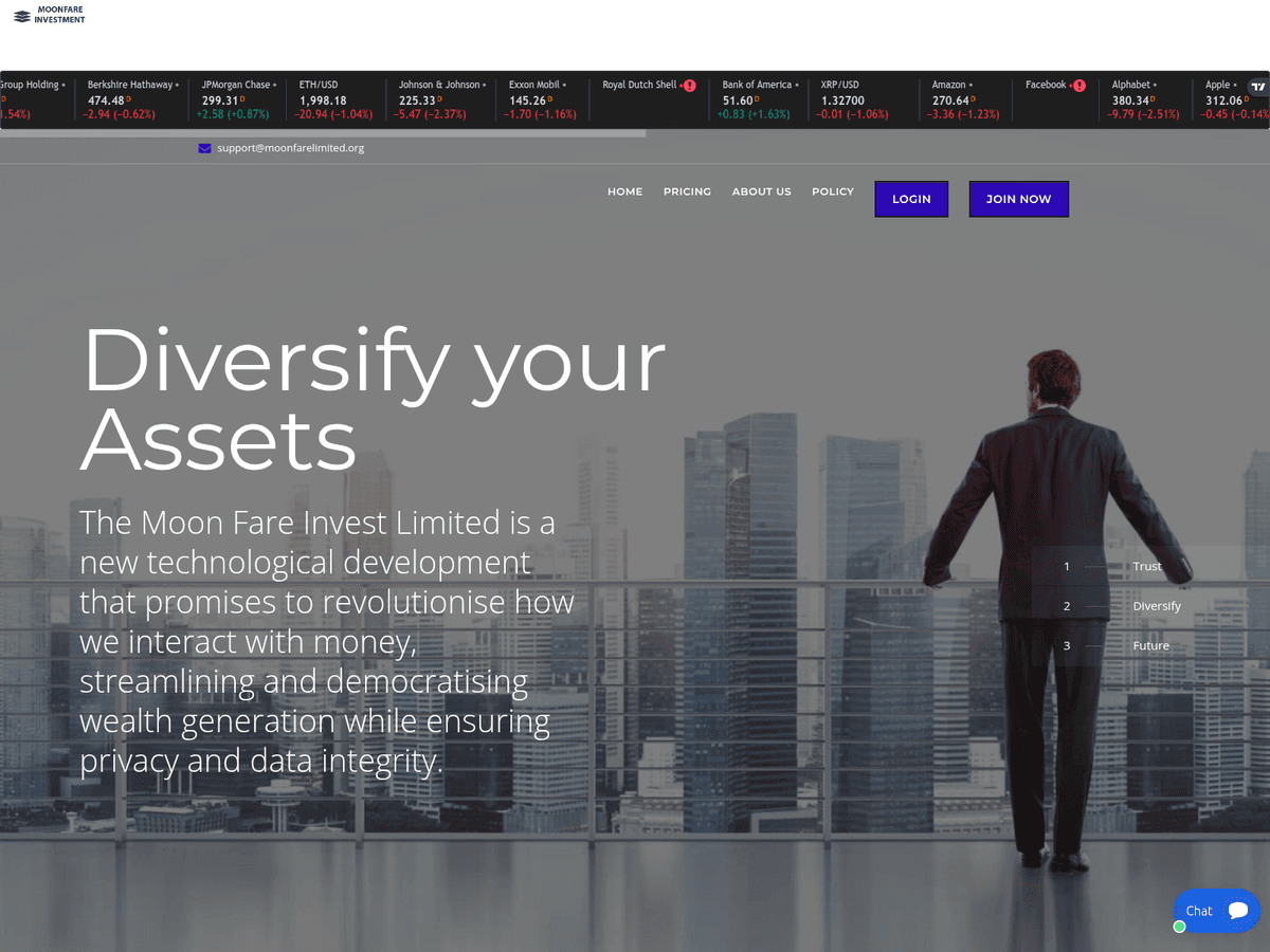 Screenshot der Webseite Moonfarelimited (moonfarelimited.org)