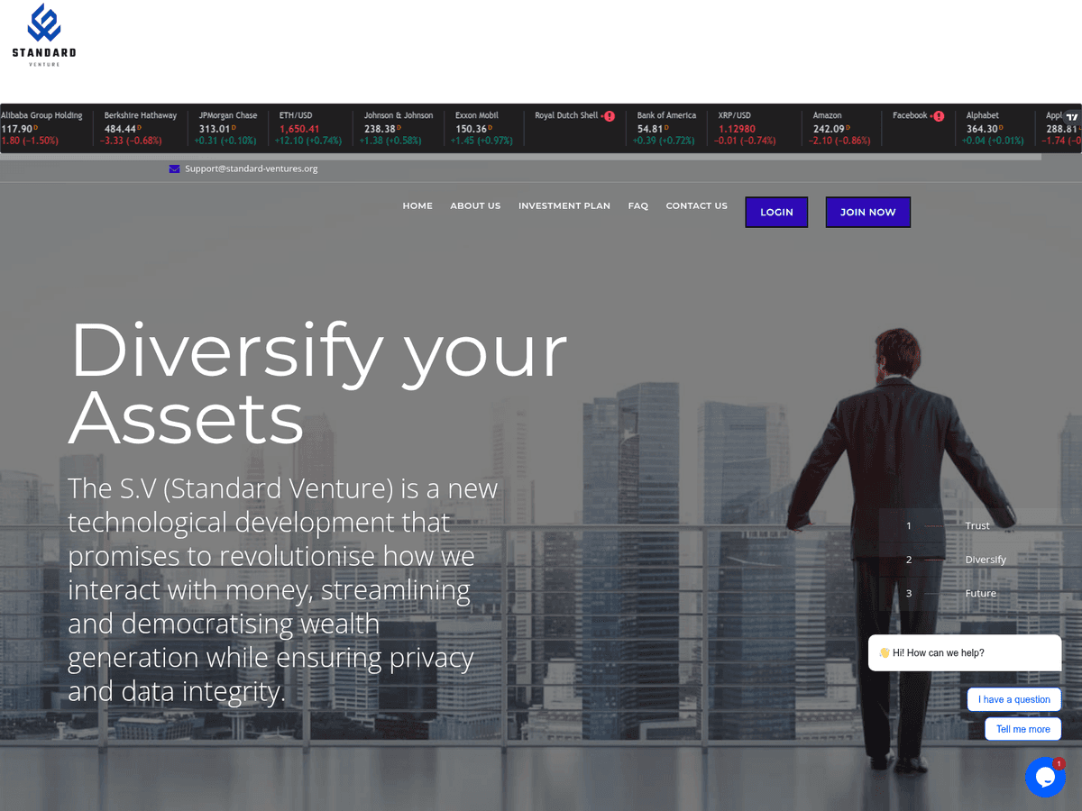 Screenshot der Webseite Standard Ventures (standard-ventures.org)