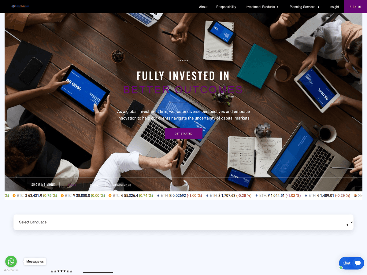 Screenshot der Webseite Orbitalchainvault (orbitalchainvault.com)
