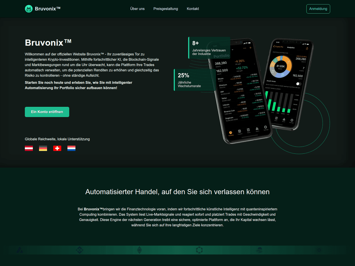 Screenshot der Webseite Bruvonix (bruvonix.at)