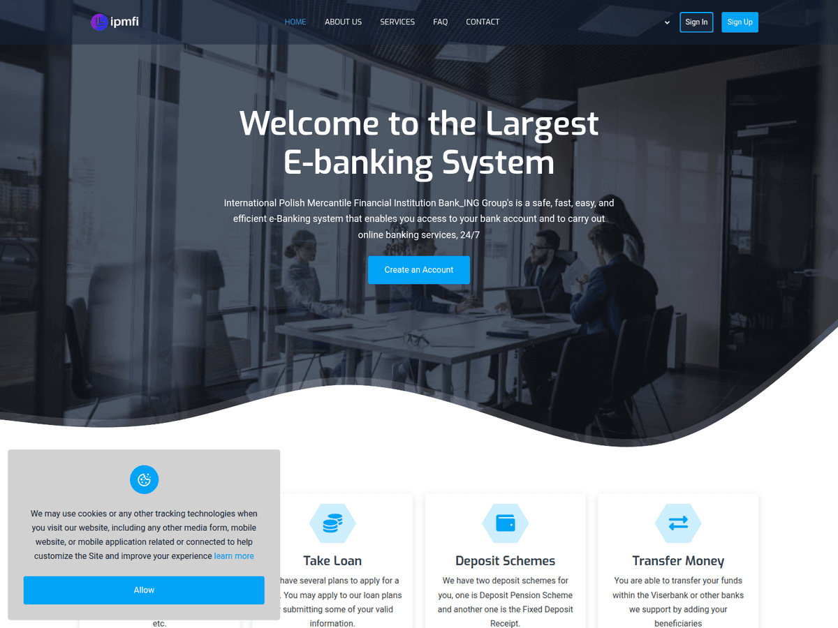 Screenshot der Webseite Ipmfi (ipmfi.com)