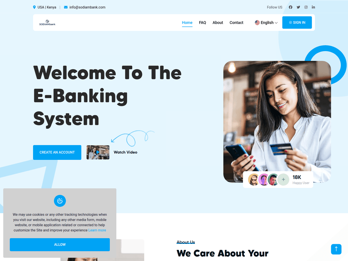 Screenshot der Webseite Sodiambank (sodiambank.com)
