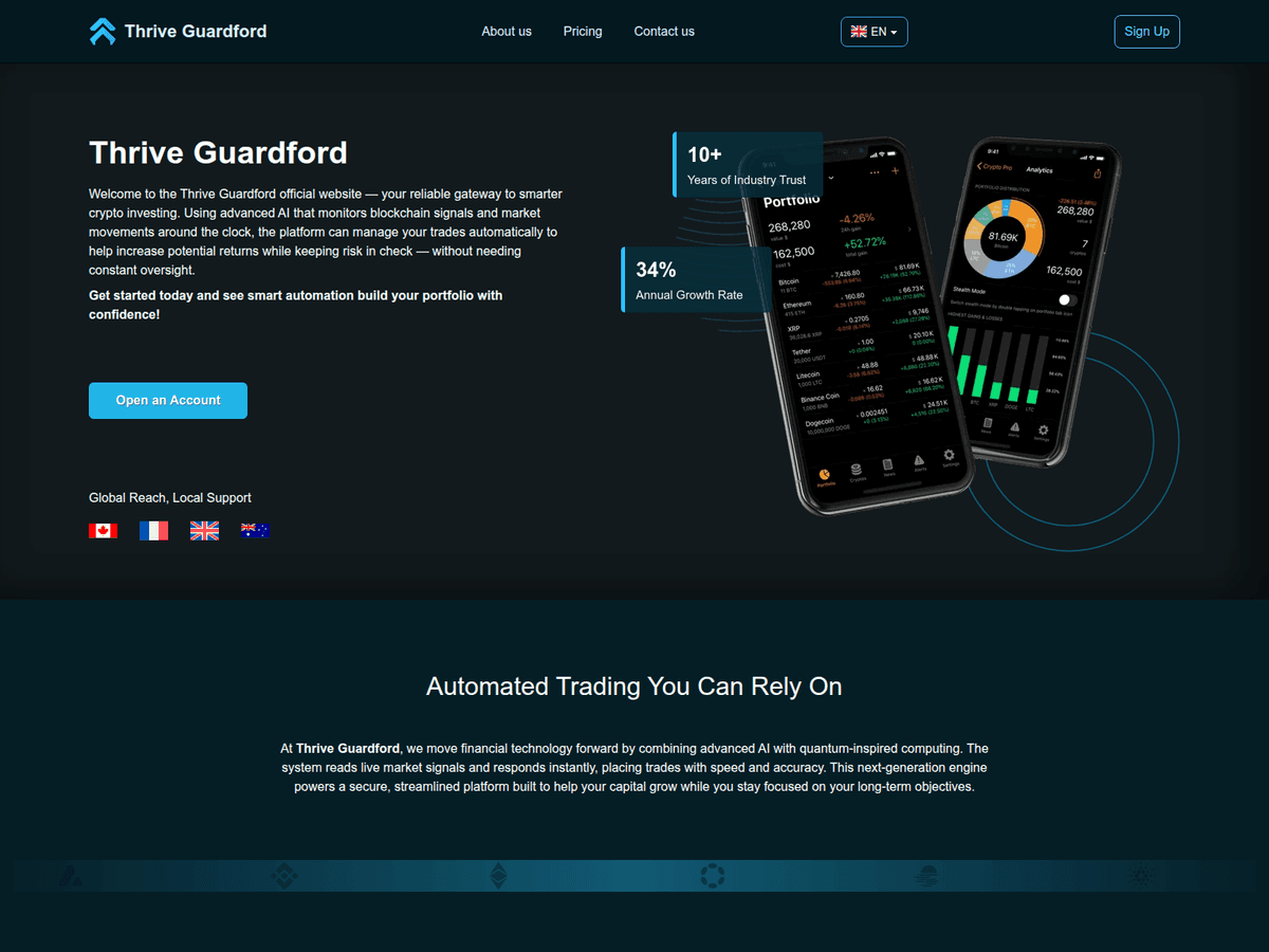 Screenshot der Webseite Thriveguardfordca (thriveguardfordca.com)