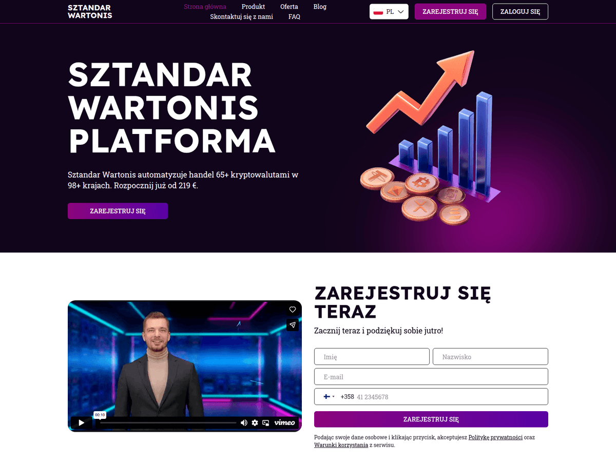 Screenshot der Webseite Sztandarwartonis (sztandarwartonis.com)