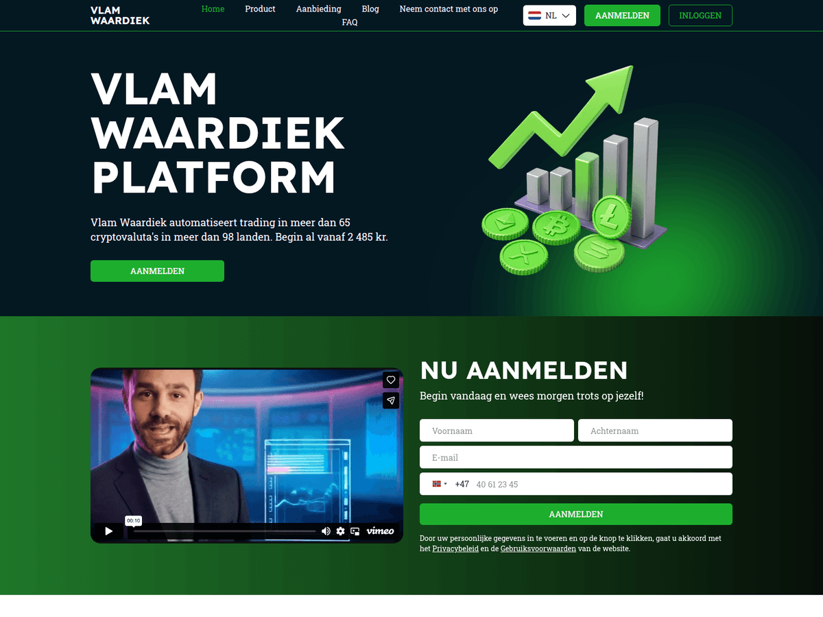 Screenshot der Webseite Vlamwaardiek (vlamwaardiek.com)