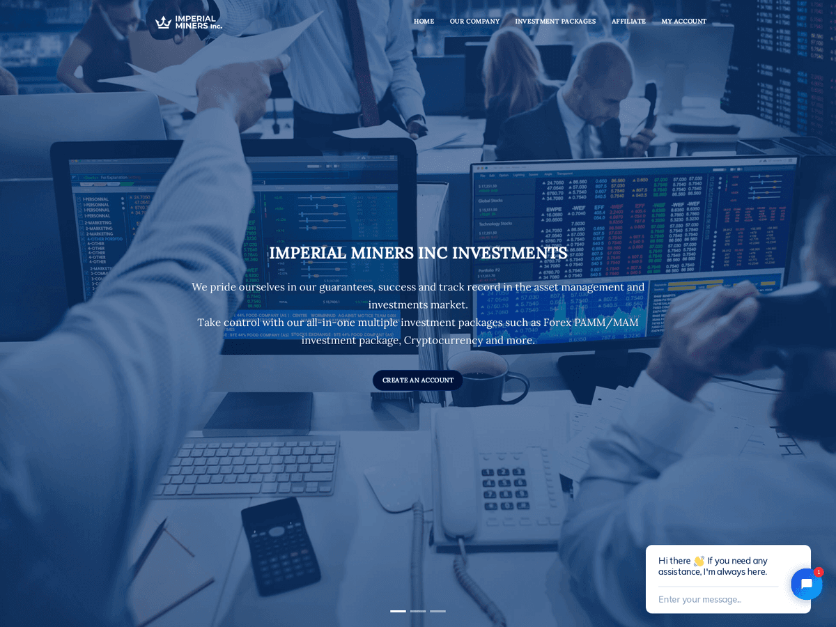 Screenshot der Webseite Imperialminersinc (imperialminersinc.com)