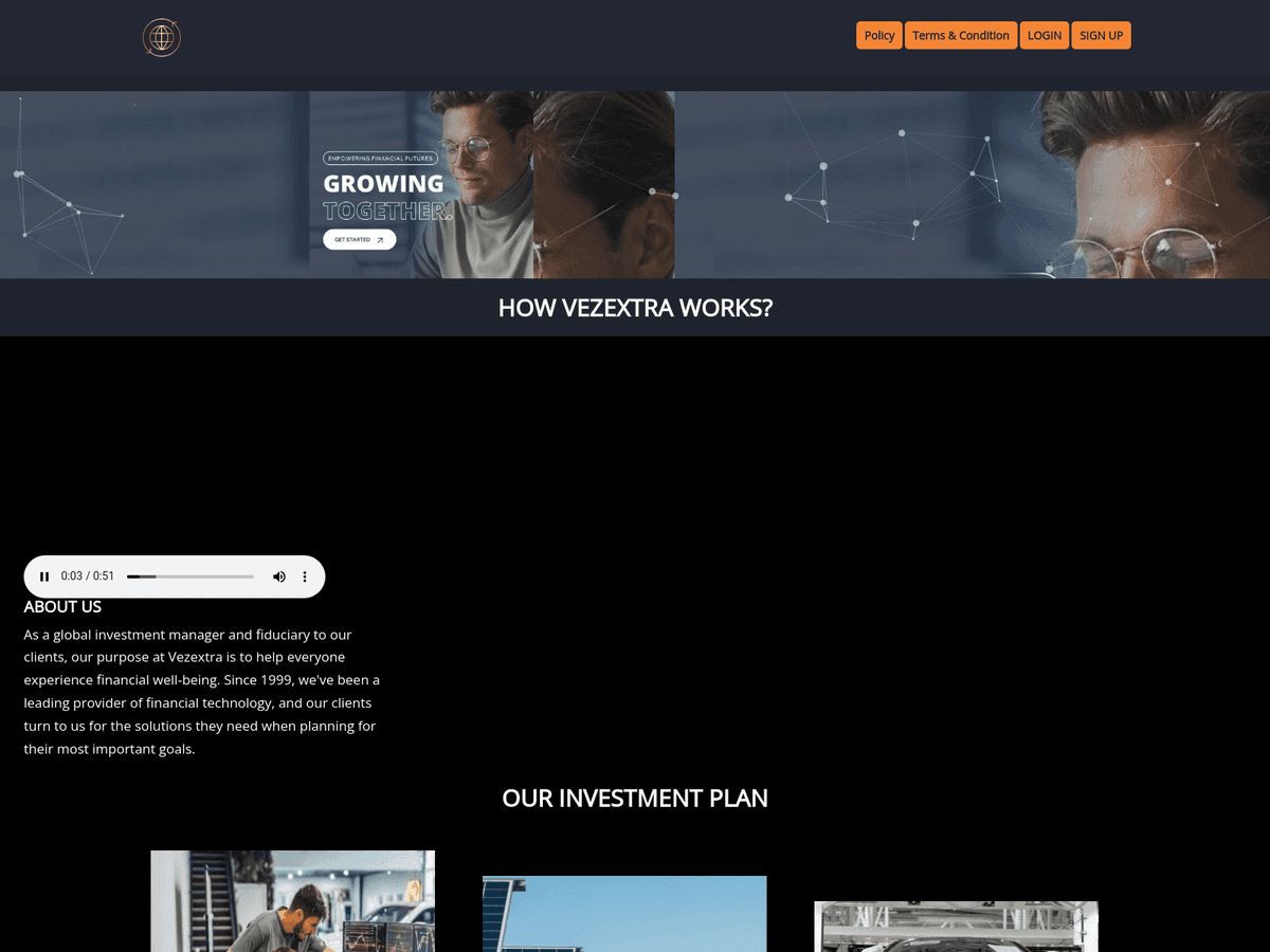 Screenshot der Webseite Vezextra (vezextra.com)