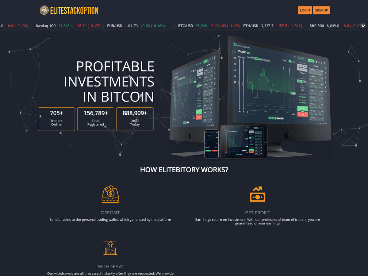 Screenshot der Webseite Elitebitory (elitebitory.com)