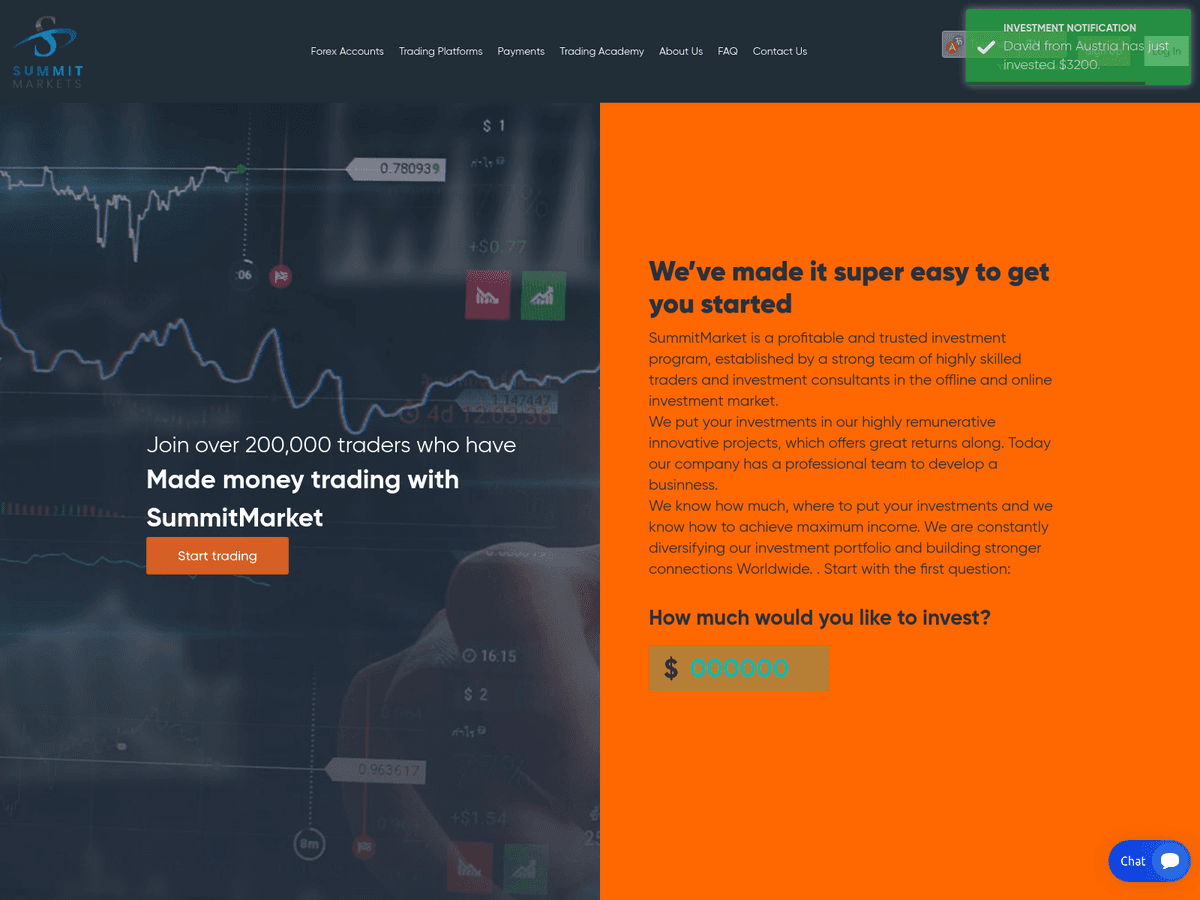 Screenshot der Webseite Summit Market (summit-market.com)