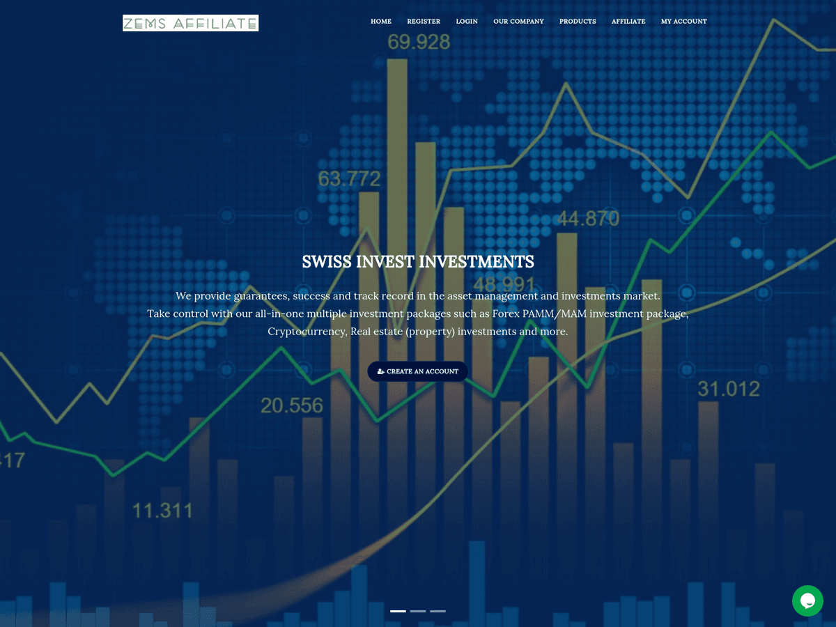 Screenshot der Webseite Swissinvest (swissinvest.co)