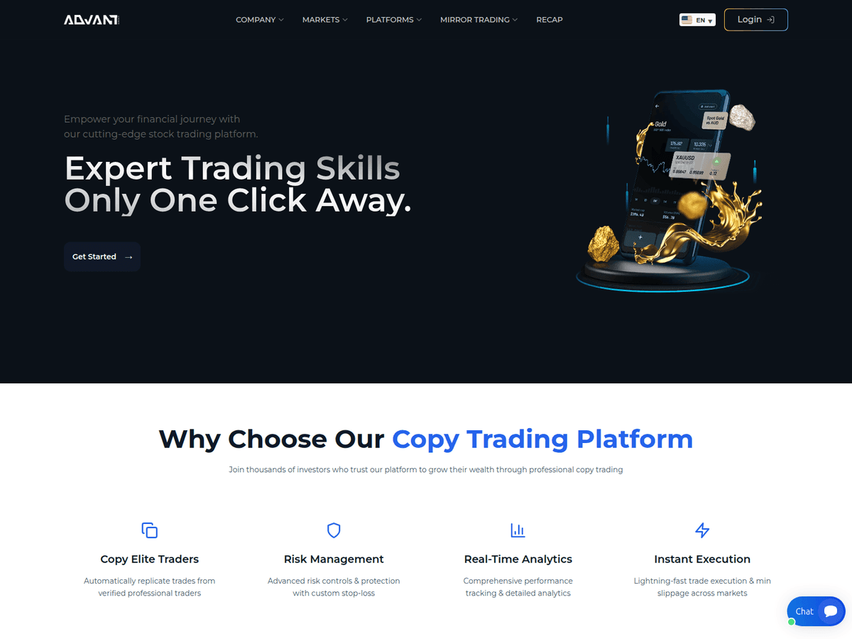 Screenshot der Webseite Advantcrest (advantcrest.com)