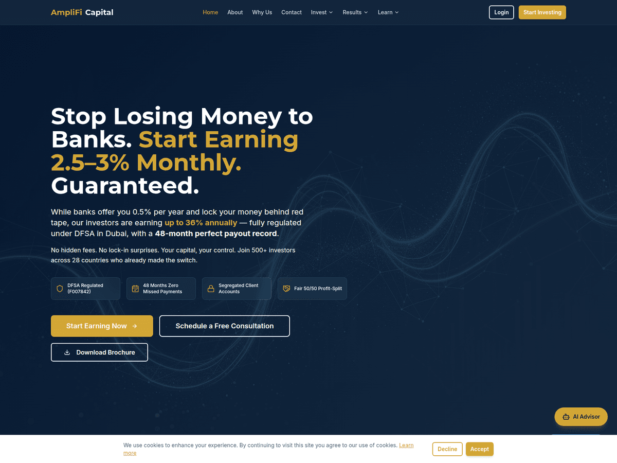 Screenshot der Webseite Amplifi Capital (amplifi-capital.com)