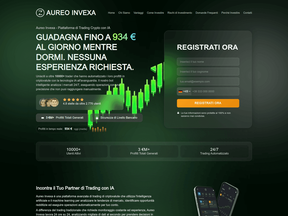 Screenshot der Webseite Aureoinvexatrade (aureoinvexatrade.com)