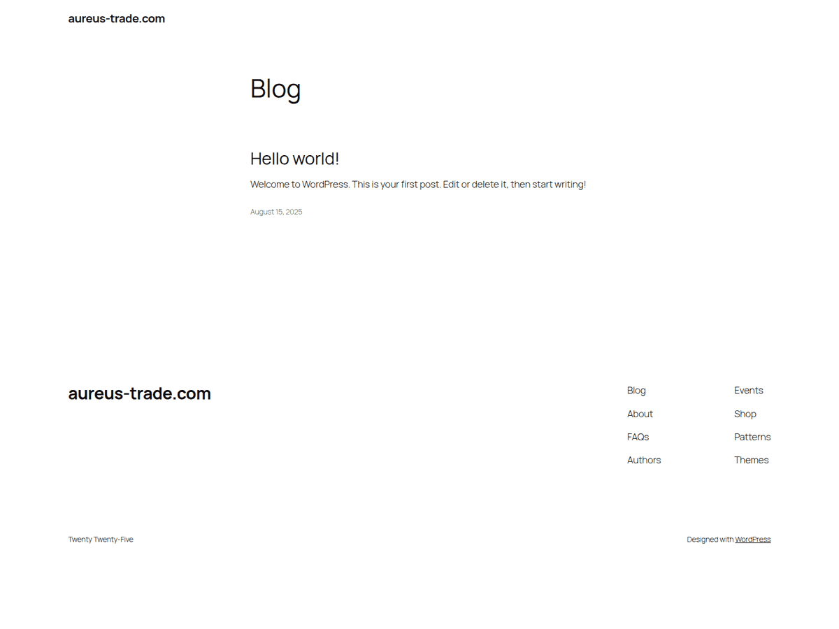 Screenshot der Webseite Aureus Trade (aureus-trade.com)