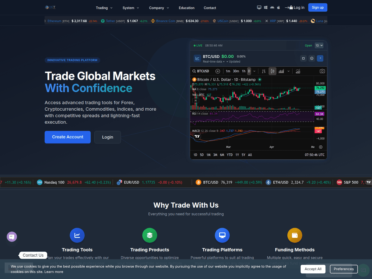 Screenshot der Webseite Bluecrestterra (bluecrestterra.com)