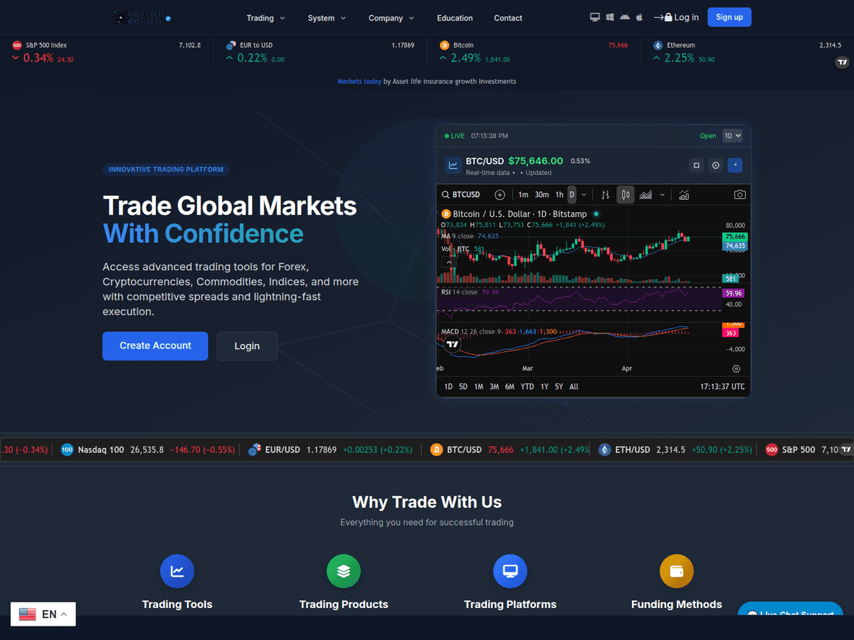 Screenshot der Webseite Bristolinenbinvestment (bristolinenbinvestment.com)