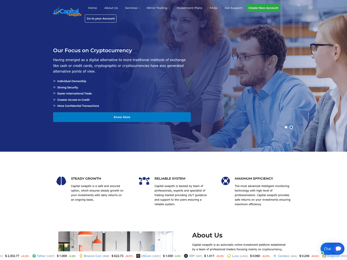 Screenshot der Webseite Capitalswapzfx (capitalswapzfx.org)