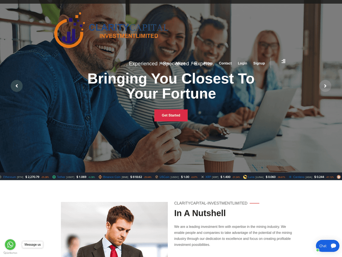 Screenshot der Webseite Claritycapital Investmentlimited (claritycapital-investmentlimited.com)