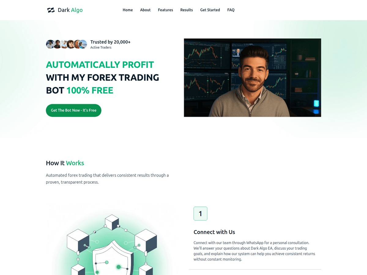 Screenshot der Webseite Darkalgotrading (darkalgotrading.com)