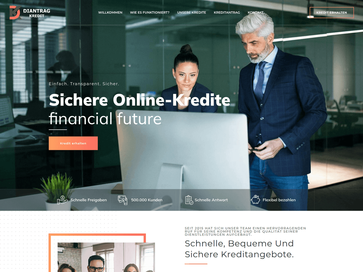 Screenshot der Webseite Diantrag (diantrag.com)