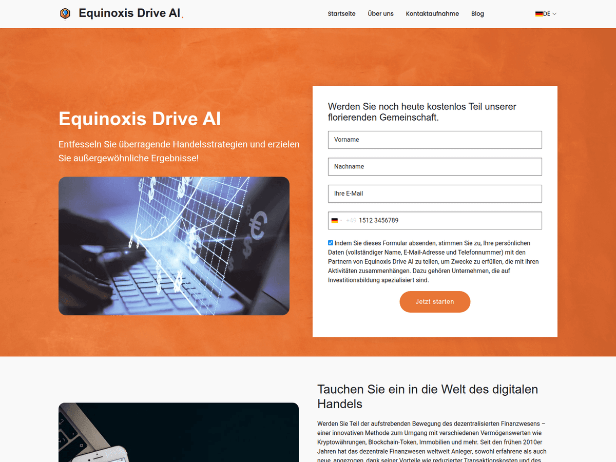 Screenshot der Webseite Equinoxisdrive Aitoday (equinoxisdrive-aitoday.org)