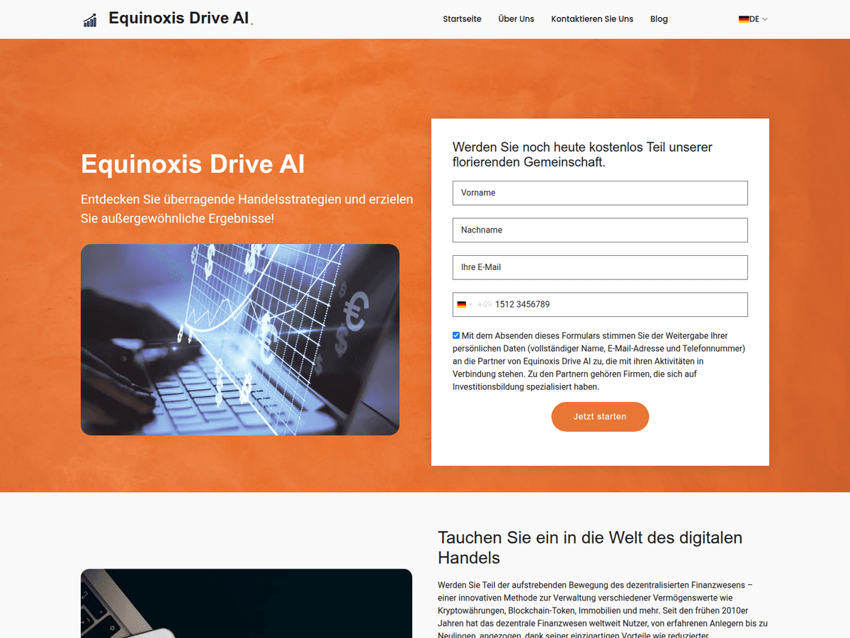 Screenshot der Webseite Equinoxisdriveai Updates (equinoxisdriveai-updates.org)
