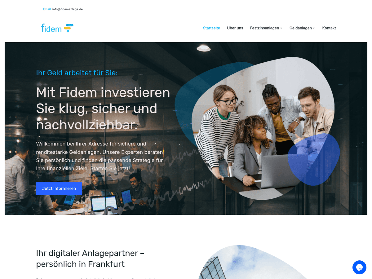 Screenshot der Webseite Fidemanlage (fidemanlage.de)
