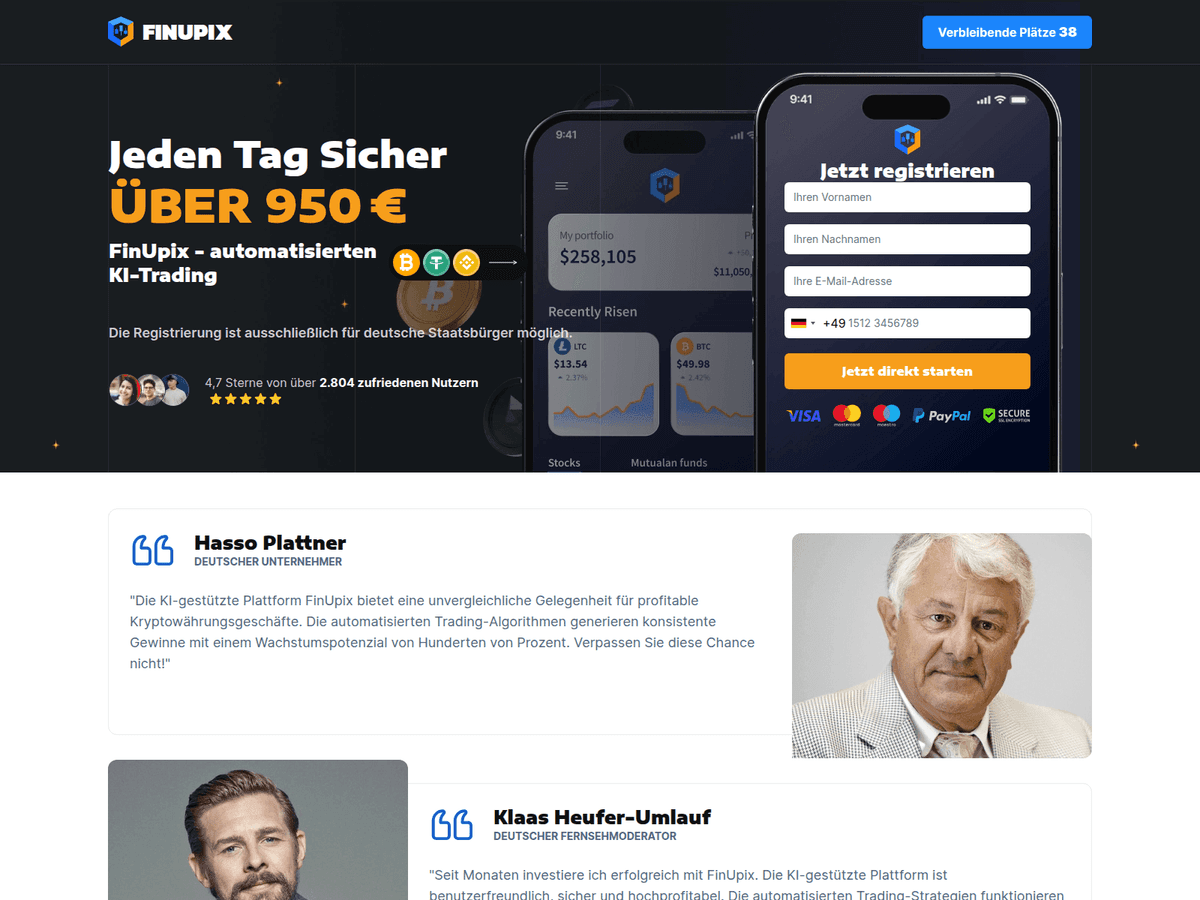 Screenshot der Webseite Finupix (finupix.com)