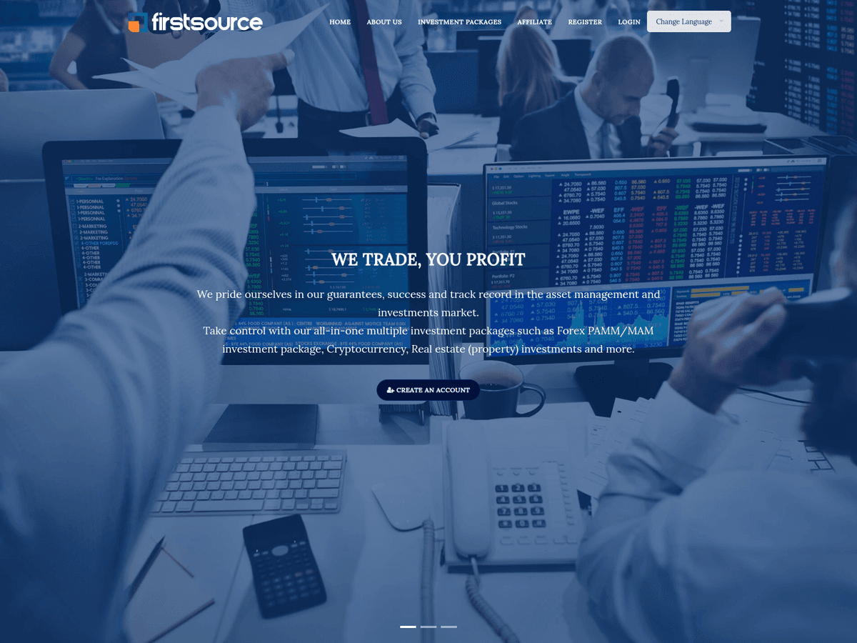 Screenshot der Webseite Firstsourceinvest (firstsourceinvest.com)