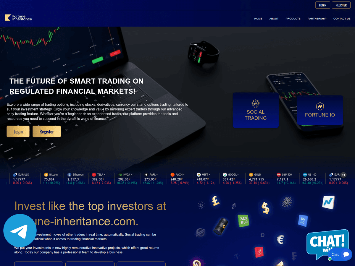 Screenshot der Webseite Fortune Inheritance (fortune-inheritance.com)