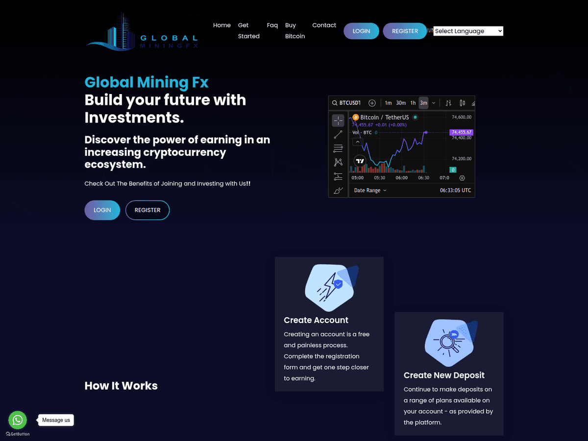 Screenshot der Webseite Globalminingfx (globalminingfx.com)